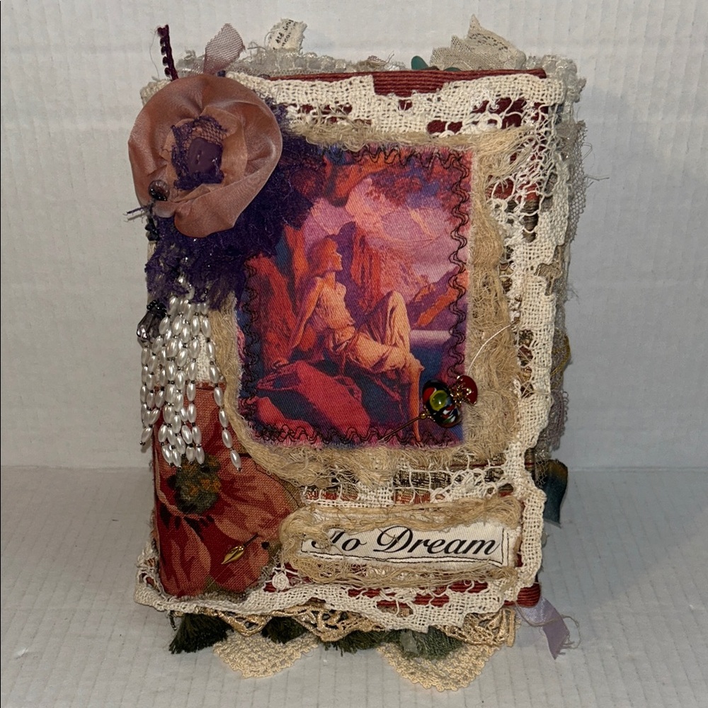Handcrafted Lace & Floral To Dream Vintage-Style Fabric Journal